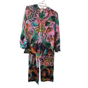 Raphael Balme Exclusively Anthropologie pajamas womens Medium flannel peacock